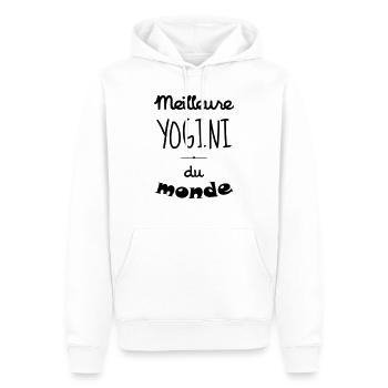 Meilleure YOGINI du monde ! - Sweat à capuche Premium bio Homme - blanc - Devant - Nico (187cm)