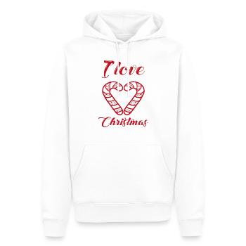 I love Christmas - Sweat à capuche Premium bio Homme - blanc - Devant - Nico (187cm)