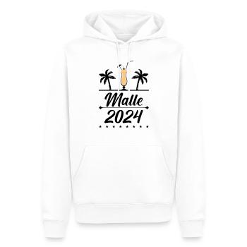 malle 2024 - Männer Premium Bio Hoodie - Weiß - Vorne - Nico (187cm)