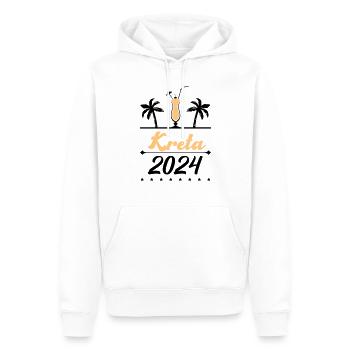 kreta 2024 - Männer Premium Bio Hoodie - Weiß - Vorne - Nico (187cm)