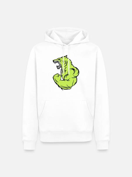 strong tiger 02 - Männer Premium Bio Hoodie - Weiß