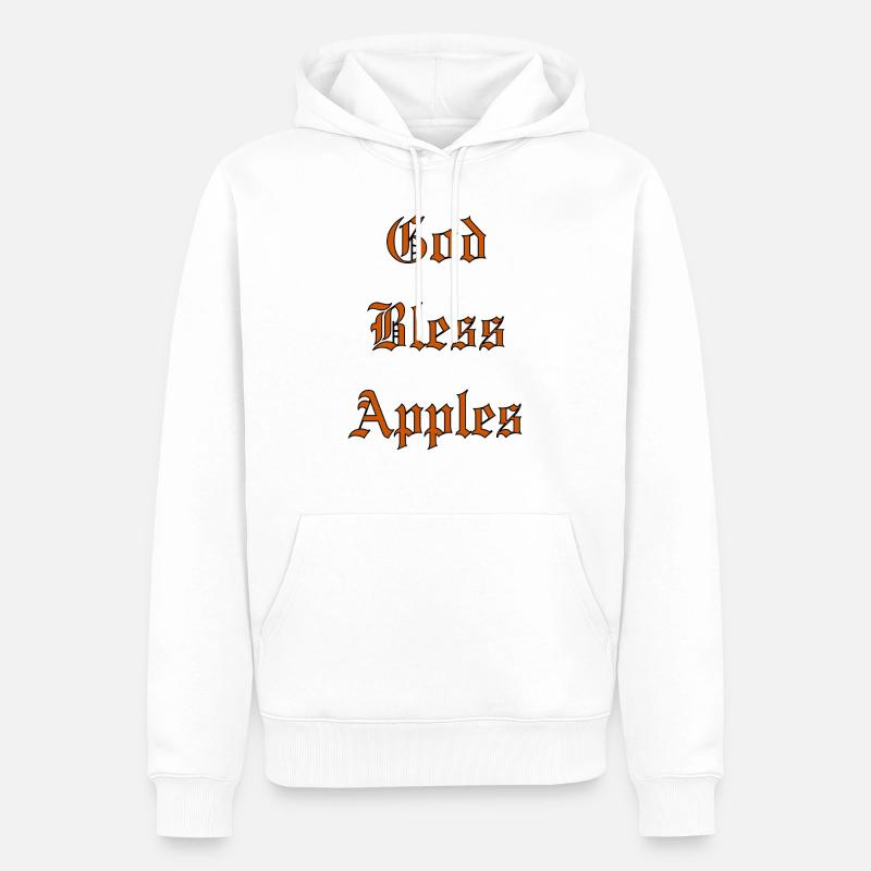 GodBlessApples - Sweat à capuche Premium bio Homme - blanc