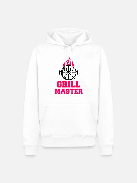 Grill Master - Men’s Premium Organic Hoodie - white