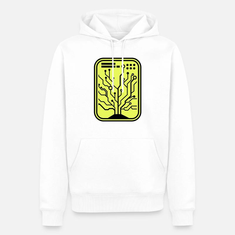 micro chip - Männer Premium Bio Hoodie - Weiß