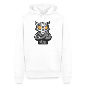Cat Comic Cool - Men’s Premium Organic Hoodie - white - Front - Nico (187cm)