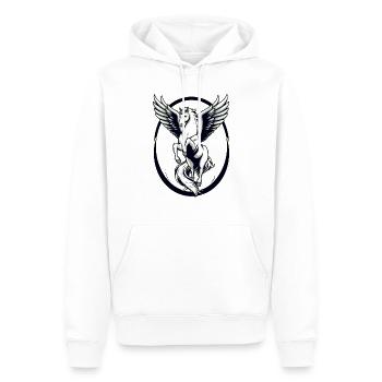 Cooles weißes Pegasus - Männer Premium Bio Hoodie - Weiß - Vorne - Nico (187cm)