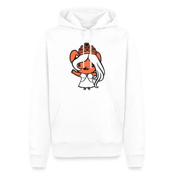 Lapin Princesse Reine Couronne Ondulant De Jolis Cheveux - Sweat à capuche Premium bio Homme - blanc - Devant - Nico (187cm)