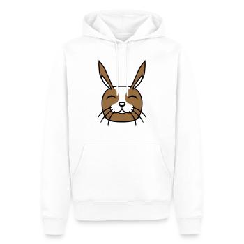 Lapin Drôle Visage Sourire Heureux Amical - Sweat à capuche Premium bio Homme - blanc - Devant - Nico (187cm)