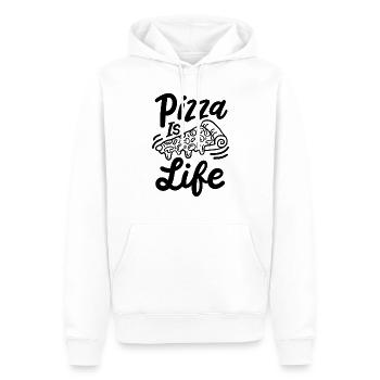 La pizza, c’est la vie - Sweat à capuche Premium bio Homme - blanc - Devant - Nico (187cm)