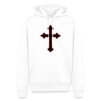 Croix Symbole Christianisme - Sweat à capuche Premium bio Homme - blanc - Devant - Nico (187cm)
