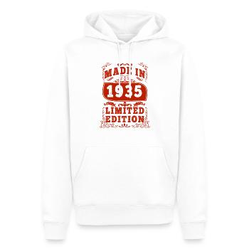 1935 anniversaire 1935 né en 1935 anniversaire - Sweat à capuche Premium bio Homme - blanc - Devant - Nico (187cm)