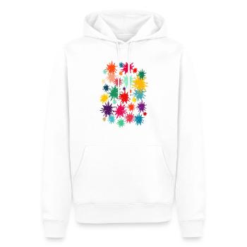 Fleurs colorées (d’occasion) 01 - Sweat à capuche Premium bio Homme - blanc - Devant - Nico (187cm)