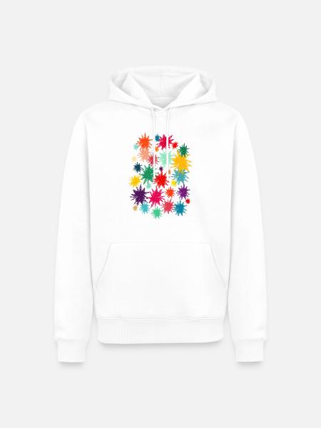 Bunte Blüten (Used) 01 - Männer Premium Bio Hoodie - Weiß