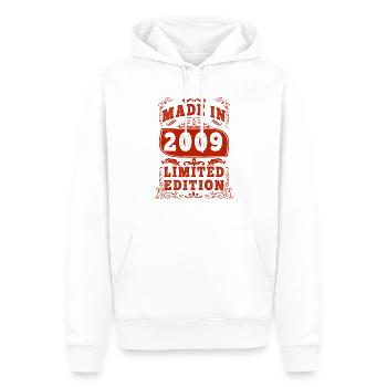 2009 anniversaire 2009 né en 2009 anniversaire - Sweat à capuche Premium bio Homme - blanc - Devant - Nico (187cm)