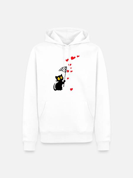 Georgie mit Herzchen - Männer Premium Bio Hoodie - Weiß