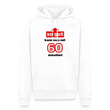 Donc, bien que vous pouvez regarder avec 60 - Sweat à capuche Premium bio Homme - blanc - Devant - Nico (187cm)