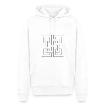 Optical illusion of five interwoven squares - Men’s Premium Organic Hoodie - white - Front - Nico (187cm)