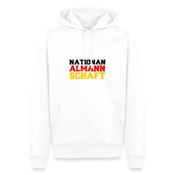 Nationalmannschaft Fußball Wortwitz - Männer Premium Bio Hoodie - Weiß - Vorne - Nico (187cm)
