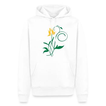Orchidee / orchid (2c) - Men’s Premium Organic Hoodie - white - Front - Nico (187cm)