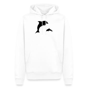 springende Delfine - Männer Premium Bio Hoodie - Weiß - Vorne - Nico (187cm)