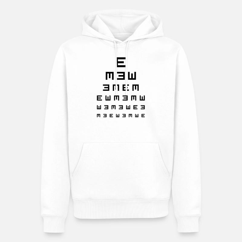 Sehtest - Männer Premium Bio Hoodie - Weiß
