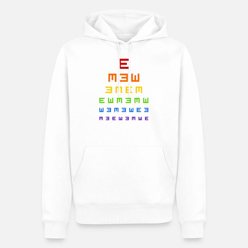 test de vision - Sweat à capuche Premium bio Homme - blanc