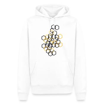 Hexagon Muster - Männer Premium Bio Hoodie - Weiß - Vorne - Nico (187cm)