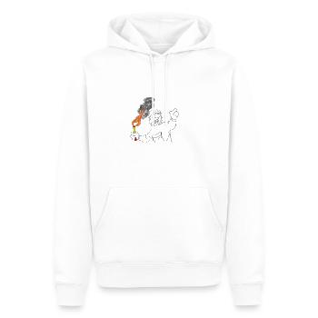 Pyro - Männer Premium Bio Hoodie - Weiß - Vorne - Nico (187cm)