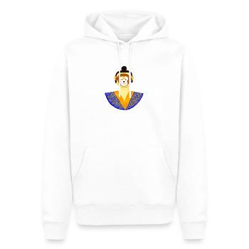 Un homme derrière le masque de singe - Sweat à capuche Premium bio Homme - blanc - Devant - Nico (187cm)