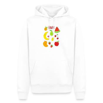 Fruit et co. - Sweat à capuche Premium bio Homme - blanc - Devant - Nico (187cm)