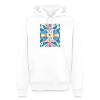 Blau, Rosa und Pink Mandala - Männer Premium Bio Hoodie - Weiß - Vorne - Nico (187cm)