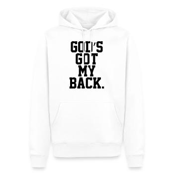 Gods Got My Back, Christian, Faith, Jesus - Men’s Premium Organic Hoodie - white - Front - Nico (187cm)