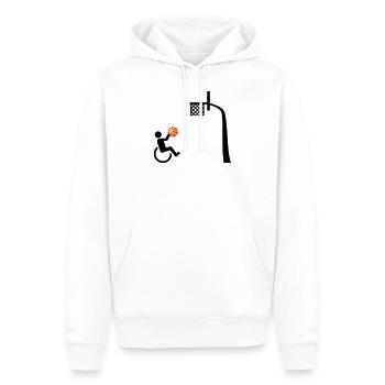 Basketball en fauteuil roulant - Sweat à capuche Premium bio Homme - blanc - Devant - Nico (187cm)