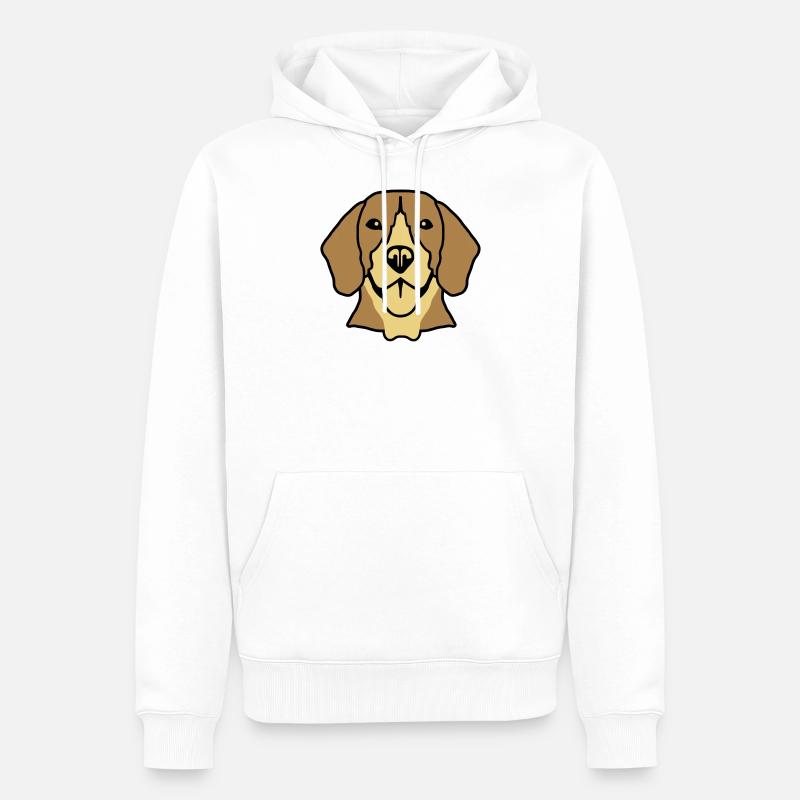Beagle - Männer Premium Bio Hoodie - Weiß