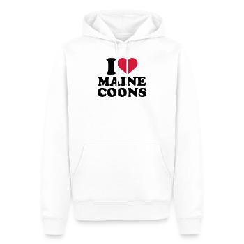 Chat Maine Coon - Sweat à capuche Premium bio Homme - blanc - Devant - Nico (187cm)