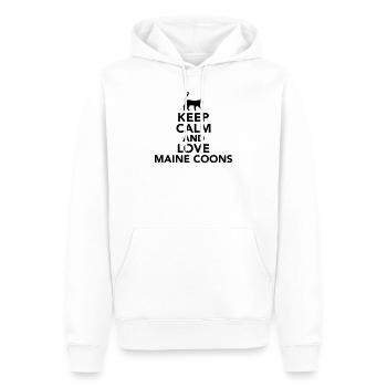 Chat Maine Coon - Sweat à capuche Premium bio Homme - blanc - Devant - Nico (187cm)