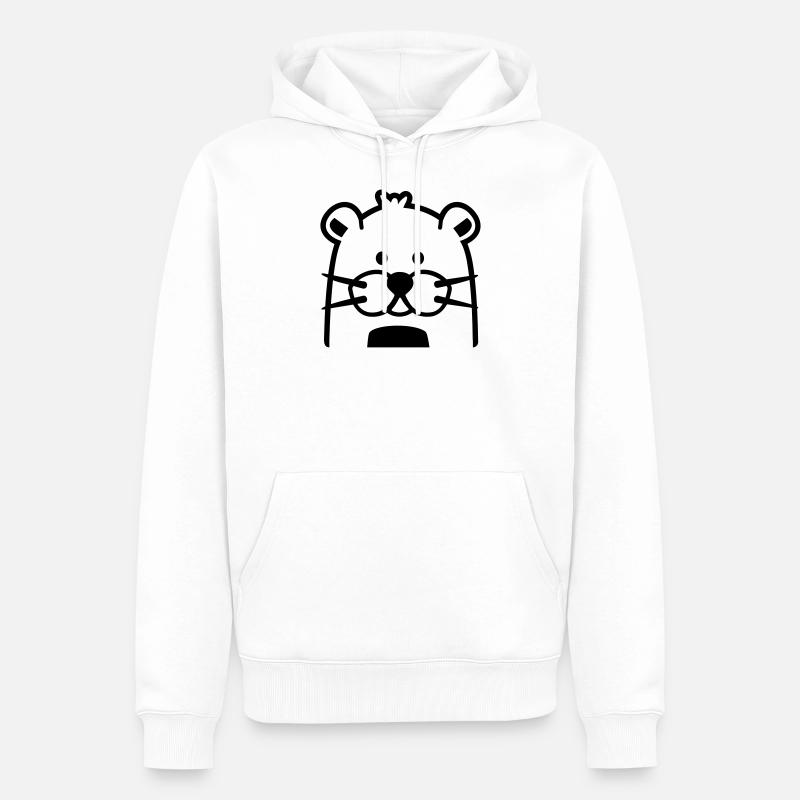 loutre - Sweat à capuche Premium bio Homme - blanc