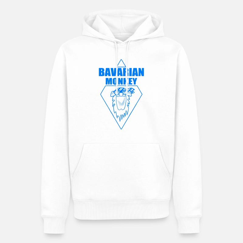 Bavarian Monkey Label - Männer Premium Bio Hoodie - Weiß