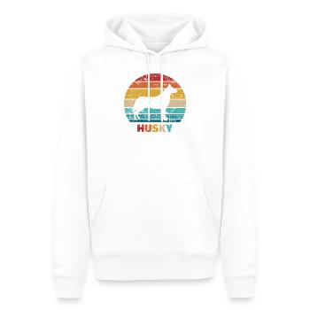 chien de traîneau - Sweat à capuche Premium bio Homme - blanc - Devant - Nico (187cm)