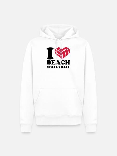 beach-volley - Sweat à capuche Premium bio Homme - blanc