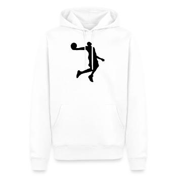Basketball Sportler Sport Geschenke - Männer Premium Bio Hoodie - Weiß - Vorne - Nico (187cm)