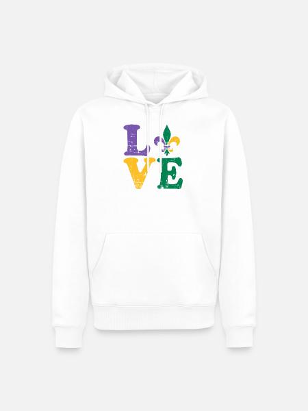 Mardi Gras - Männer Premium Bio Hoodie - Weiß