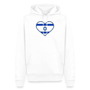 Israël - Sweat à capuche Premium bio Homme - blanc - Devant - Nico (187cm)