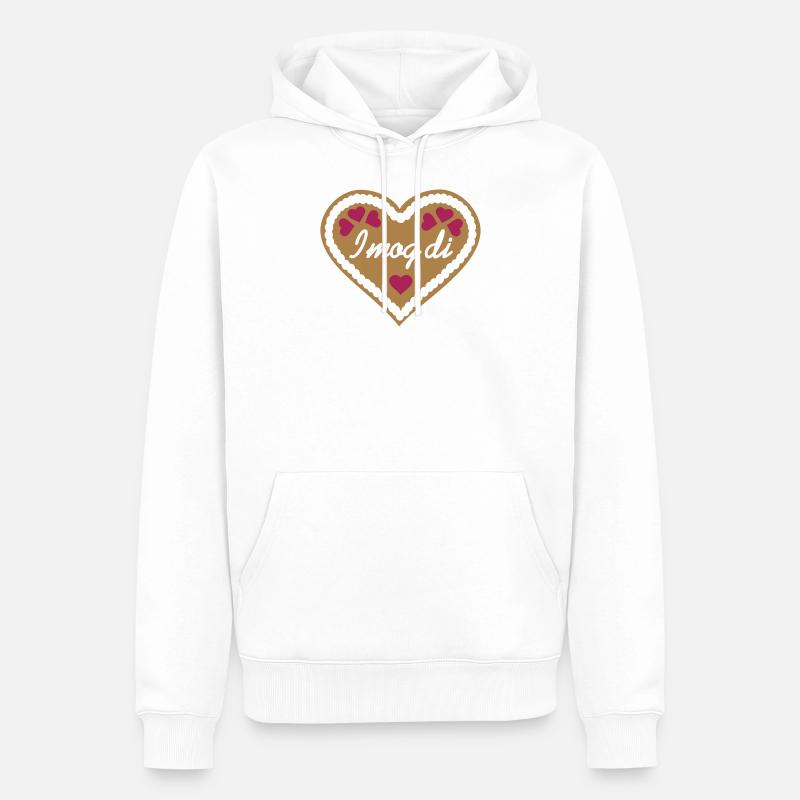 Lebkuchenherz - Männer Premium Bio Hoodie - Weiß