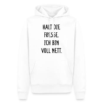 Halt Die Fresse Ich Bin Voll Nett Ruhe Geschenk - Männer Premium Bio Hoodie - Weiß - Vorne - Nico (187cm)