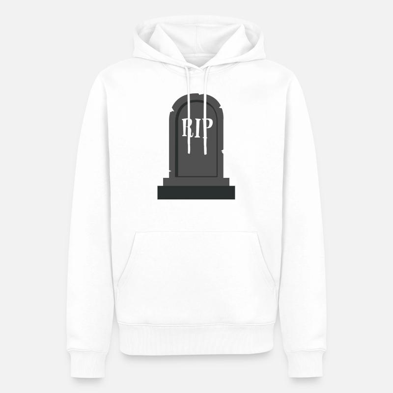 Grabstein RIP Halloween - Männer Premium Bio Hoodie - Weiß