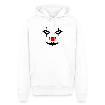 Halloween clown Horreur clown Joker Smile face - Sweat à capuche Premium bio Homme - blanc - Devant - Nico (187cm)