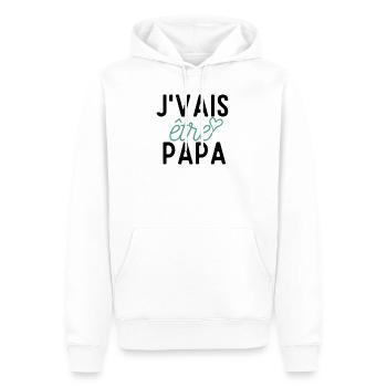 J'VAIS ETRE PAPA idée cadeau humour citation - Sweat à capuche Premium bio Homme - blanc - Devant - Nico (187cm)