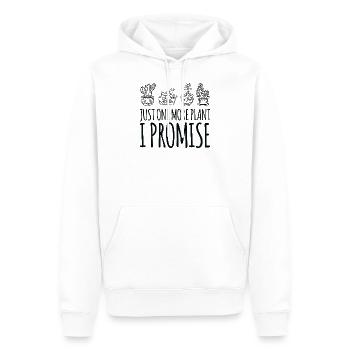 Jardinier jardinier - Just one more plant I promise - Sweat à capuche Premium bio Homme - blanc - Devant - Nico (187cm)