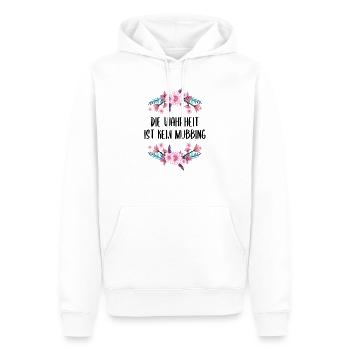 Die Wahrheit ist kein Mobbing Lustiger Spruch - Männer Premium Bio Hoodie - Weiß - Vorne - Nico (187cm)